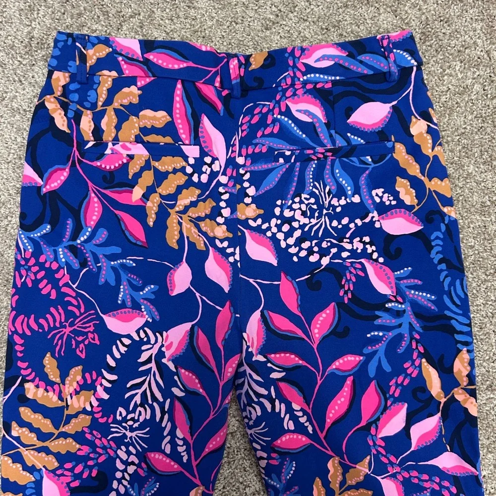 Lilly Pulitzer Kelly Knit Pants Women Size 12 Borealis Blue Absolute Purrfection